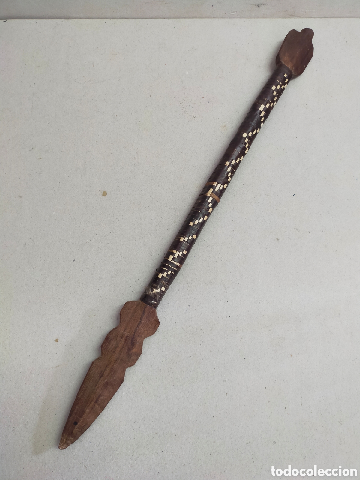 Arte: LANZA ETNICA DE MADERA. 50 CM. - Foto 5