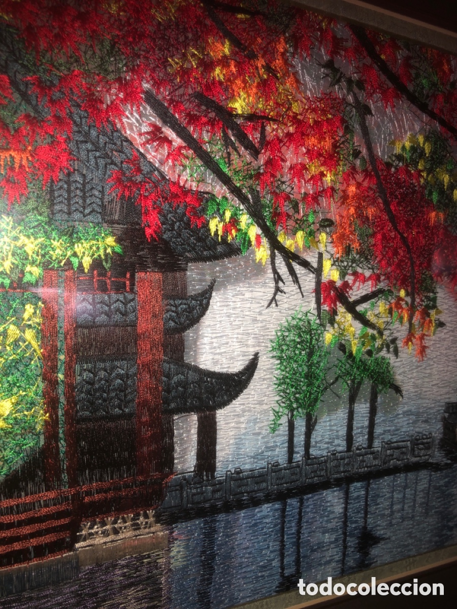 Arte: Cuadro bordado en seda - Foto 3