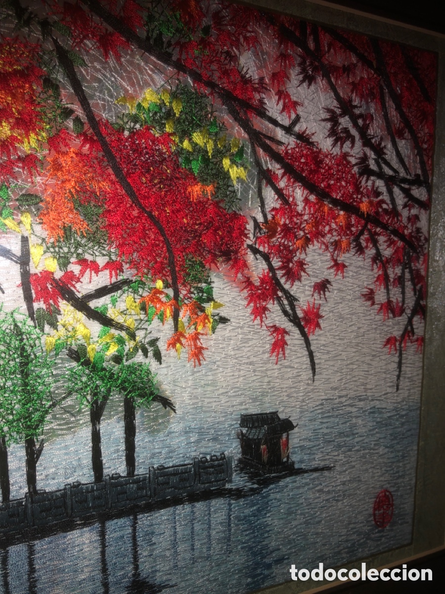 Arte: Cuadro bordado en seda - Foto 4