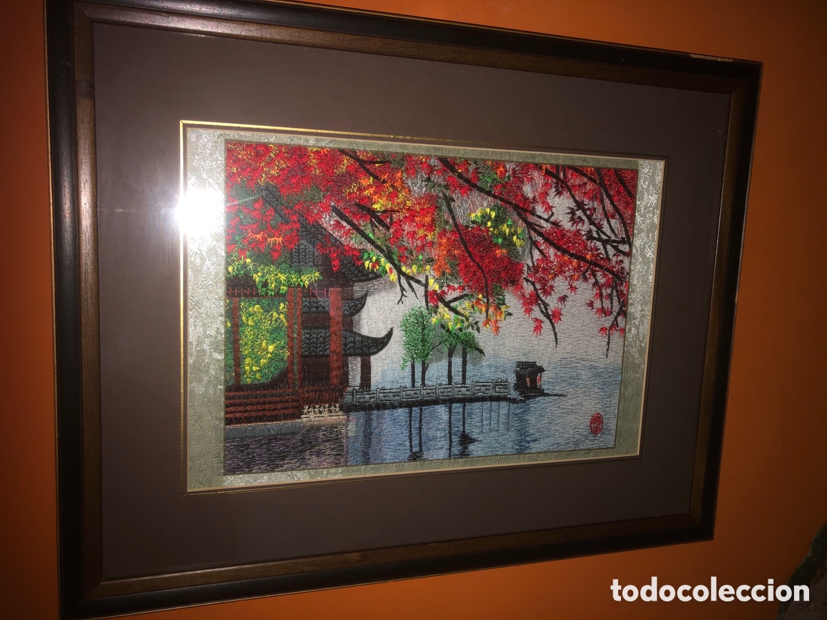 Arte: Cuadro bordado en seda - Foto 5
