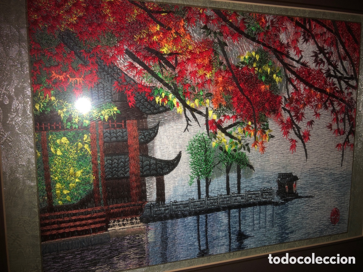 Arte: Cuadro bordado en seda - Foto 1