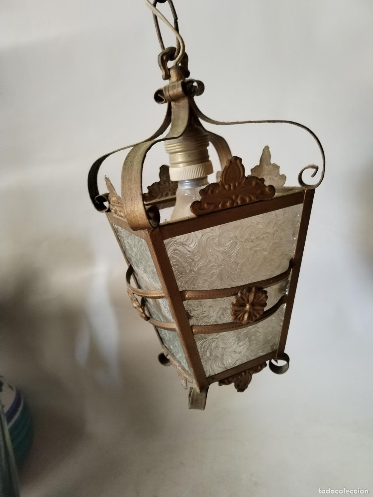 Arte: antigua lampara farol de techo - Foto 5