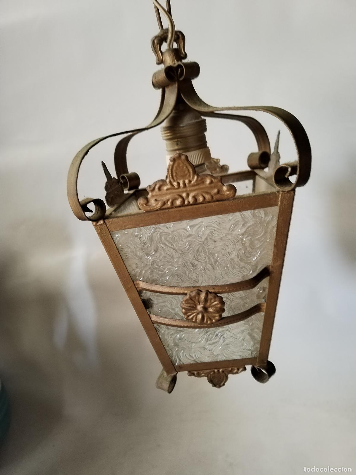Arte: antigua lampara farol de techo - Foto 6