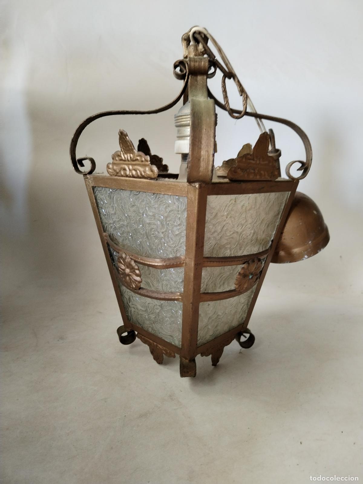Arte: antigua lampara farol de techo - Foto 7