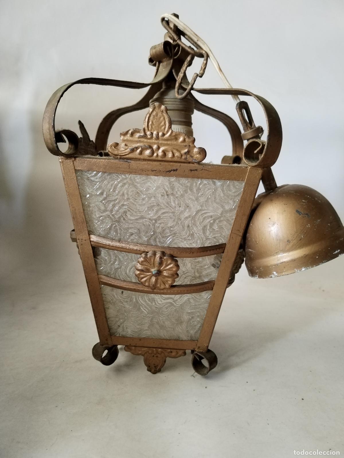 Arte: antigua lampara farol de techo - Foto 8