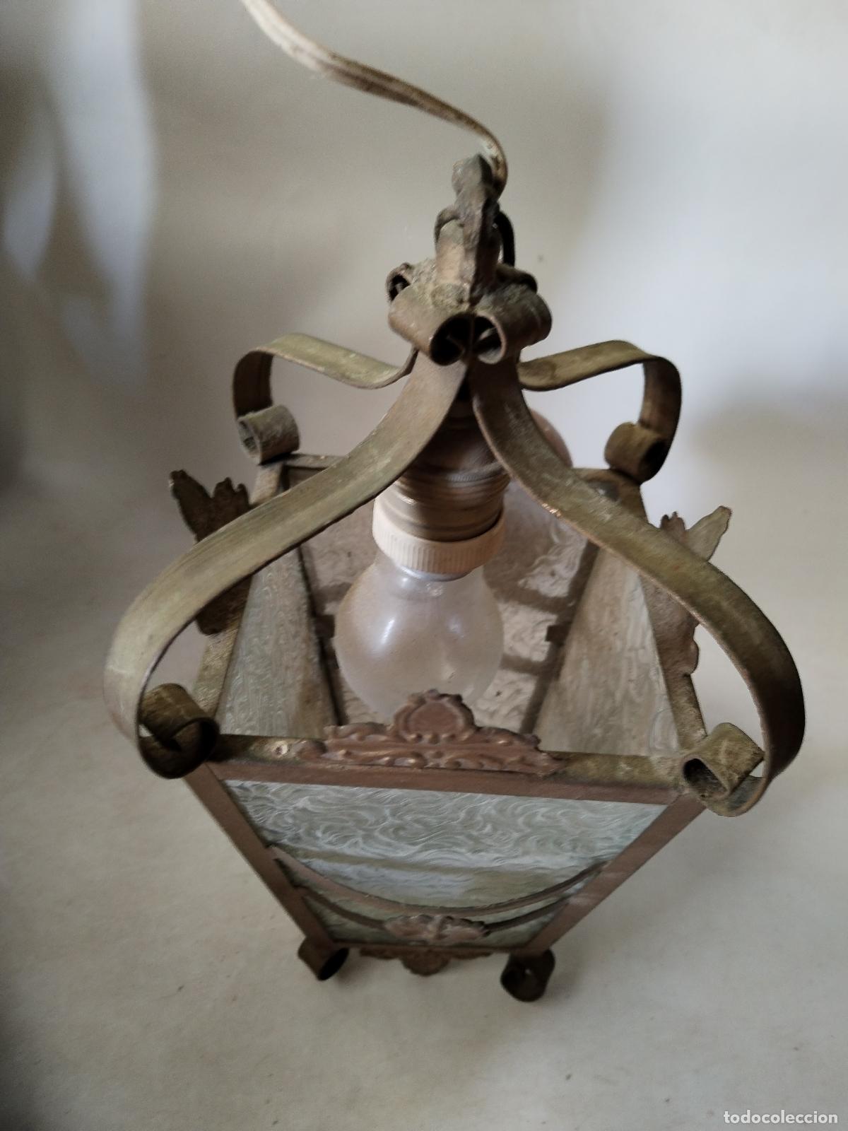 Arte: antigua lampara farol de techo - Foto 9