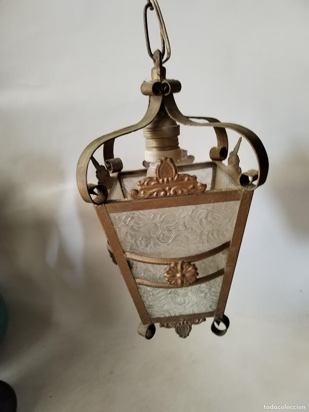 Arte: antigua lampara farol de techo - Foto 1