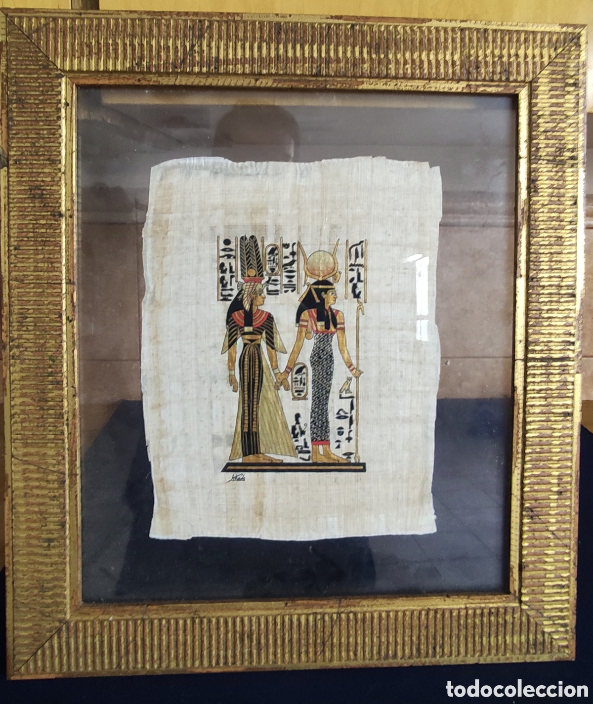 Arte: Cuadro, Papiro egipcio pintado a nano - Foto 1