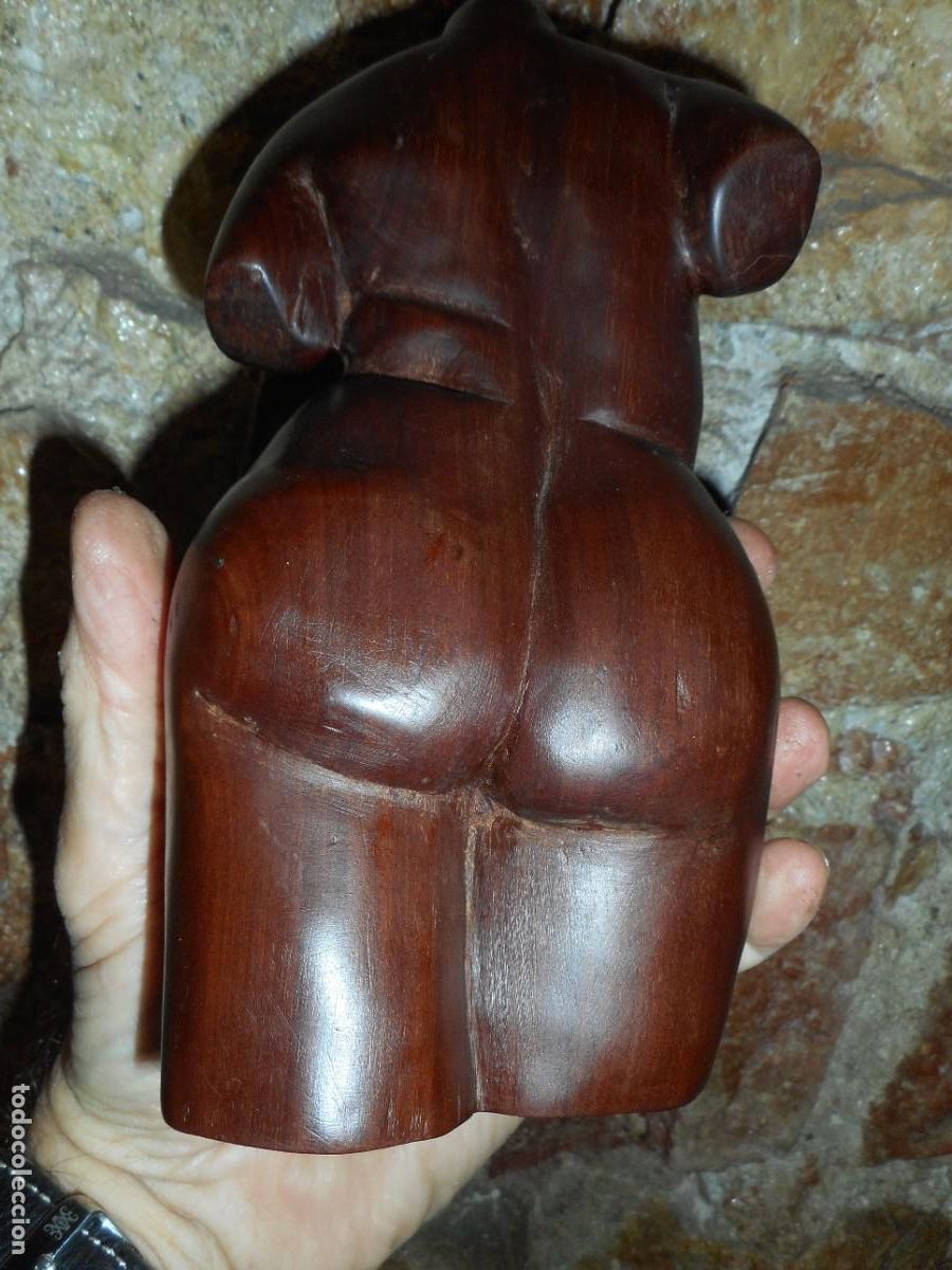 Arte: Talla de mujer en madera de caoba / Cuba - Foto 3