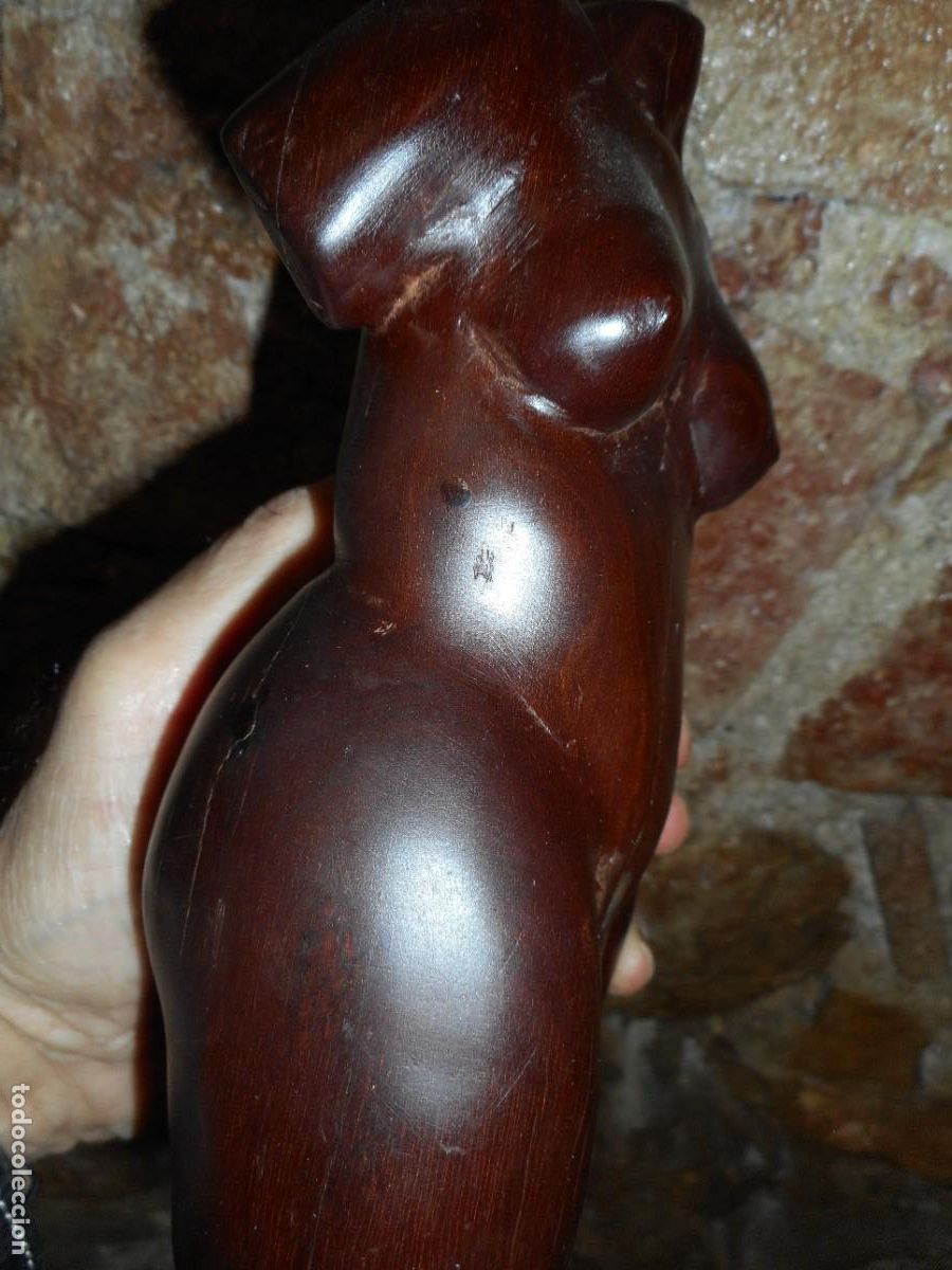 Arte: Talla de mujer en madera de caoba / Cuba - Foto 5