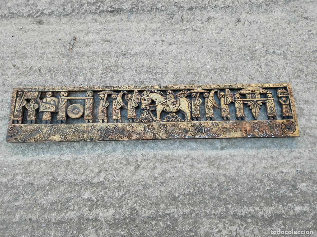 Arte: cuadro panel vintage de madera tallada con tema de opera de beijing - Foto 5