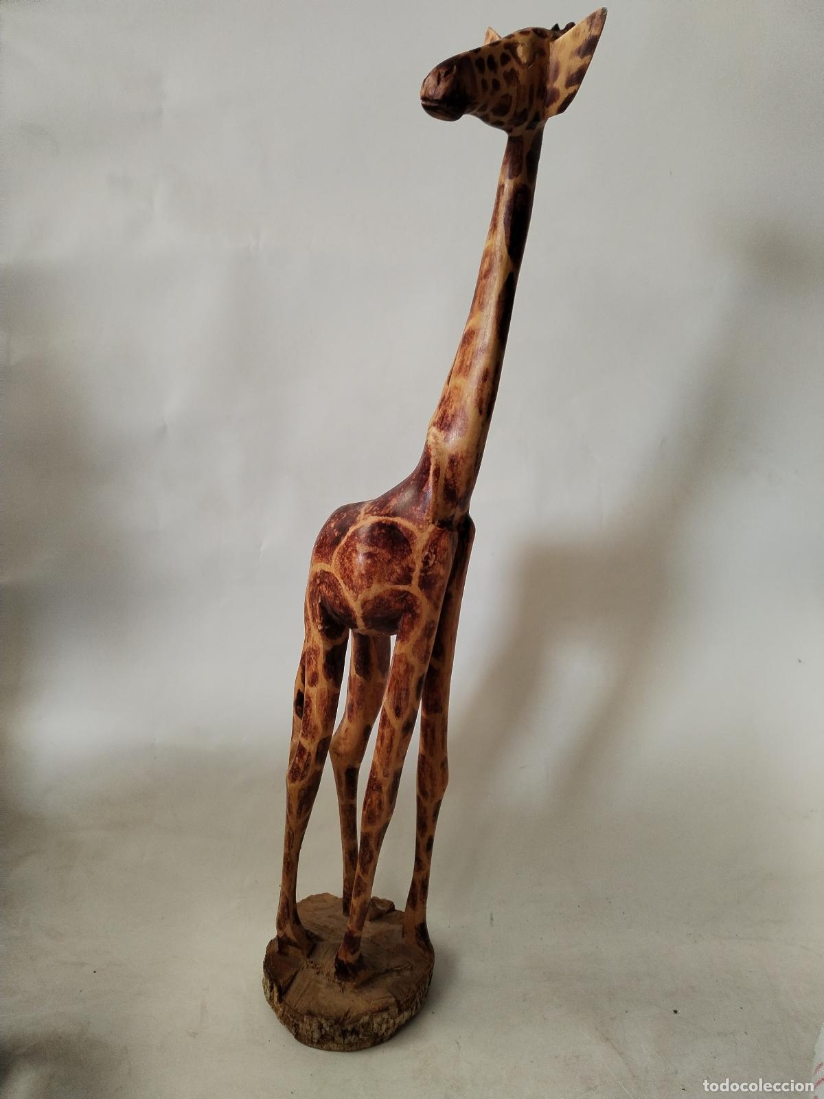 Arte: girafa africa tallada en madera - Foto 3