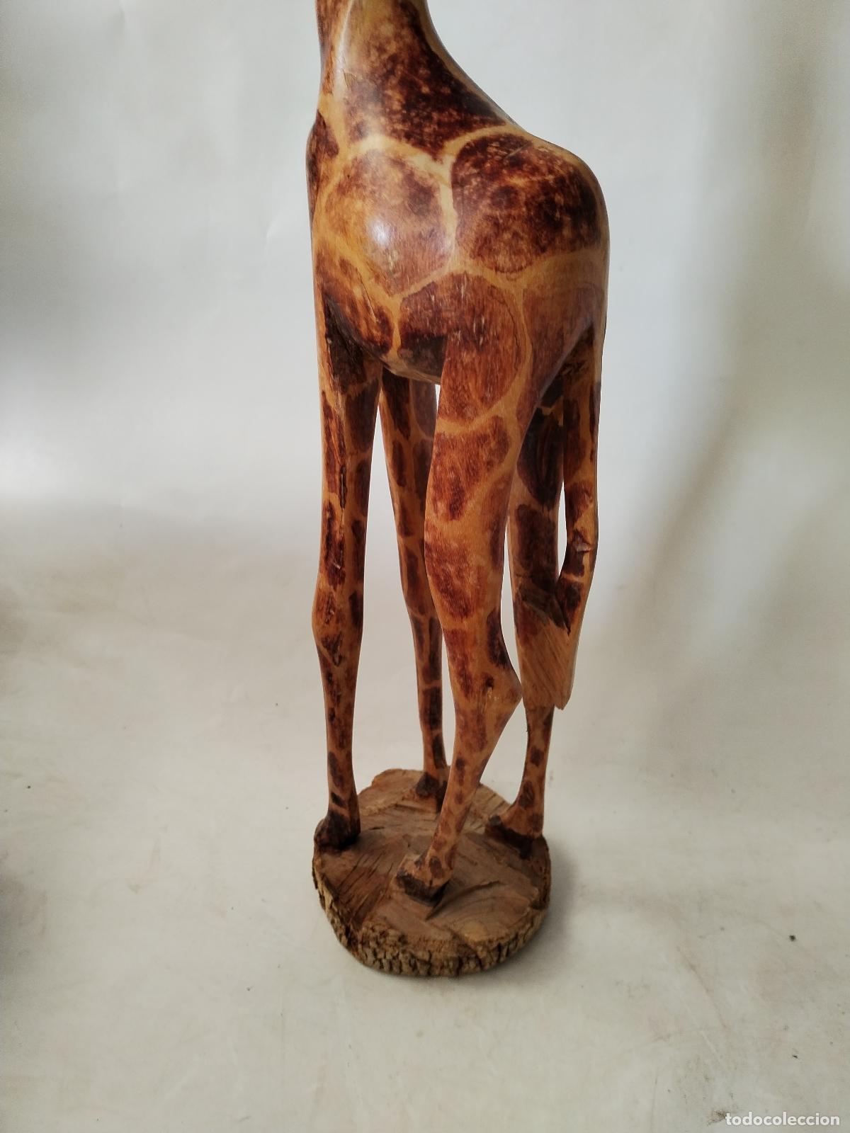 Arte: girafa africa tallada en madera - Foto 4