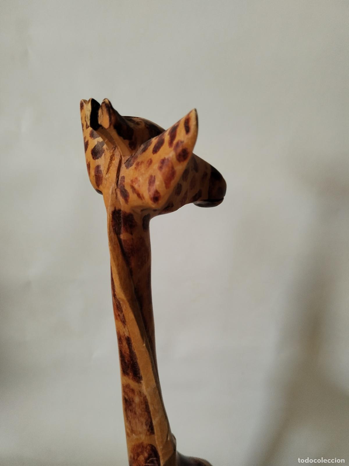 Arte: girafa africa tallada en madera - Foto 5