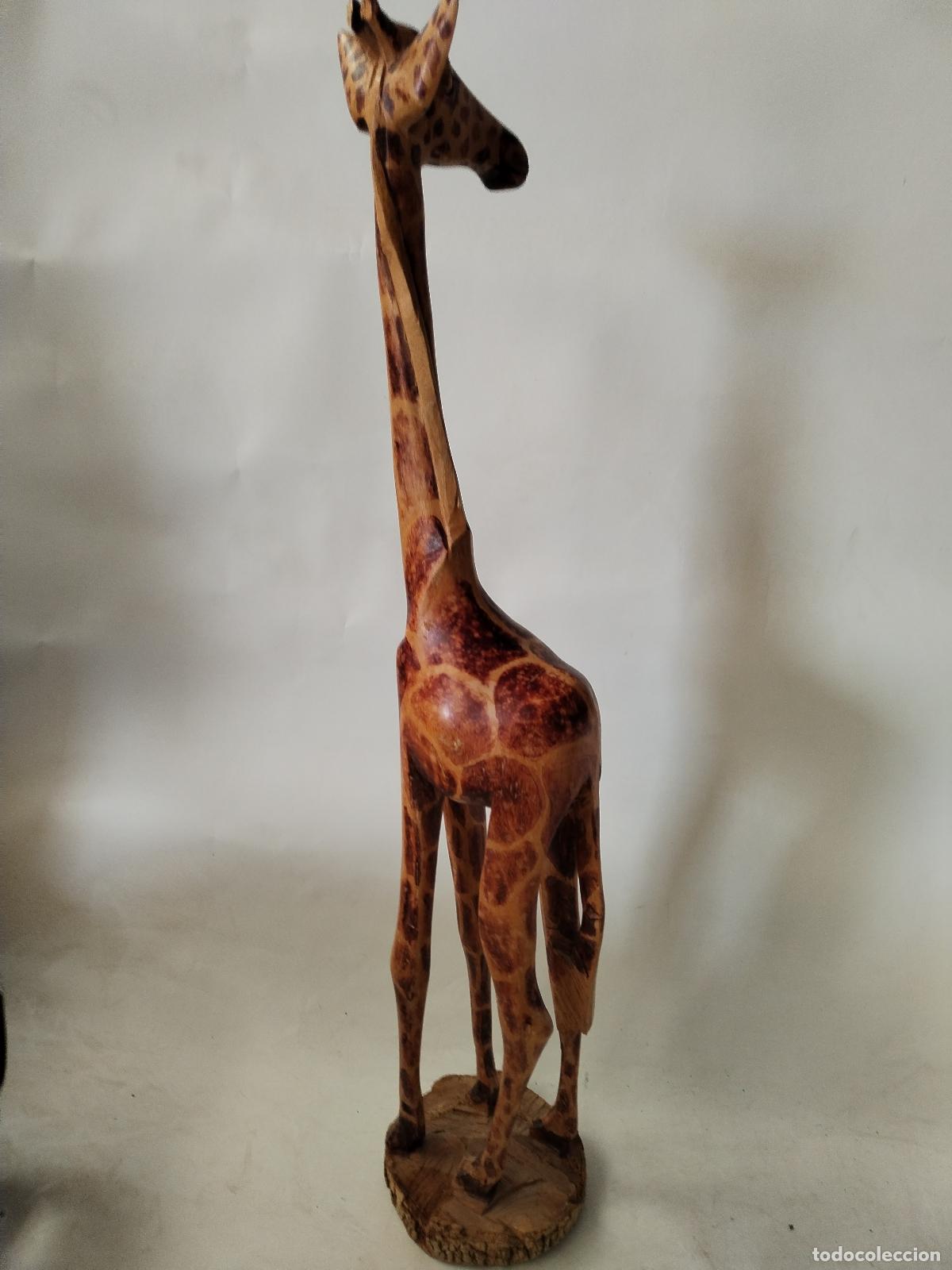 Arte: girafa africa tallada en madera - Foto 6