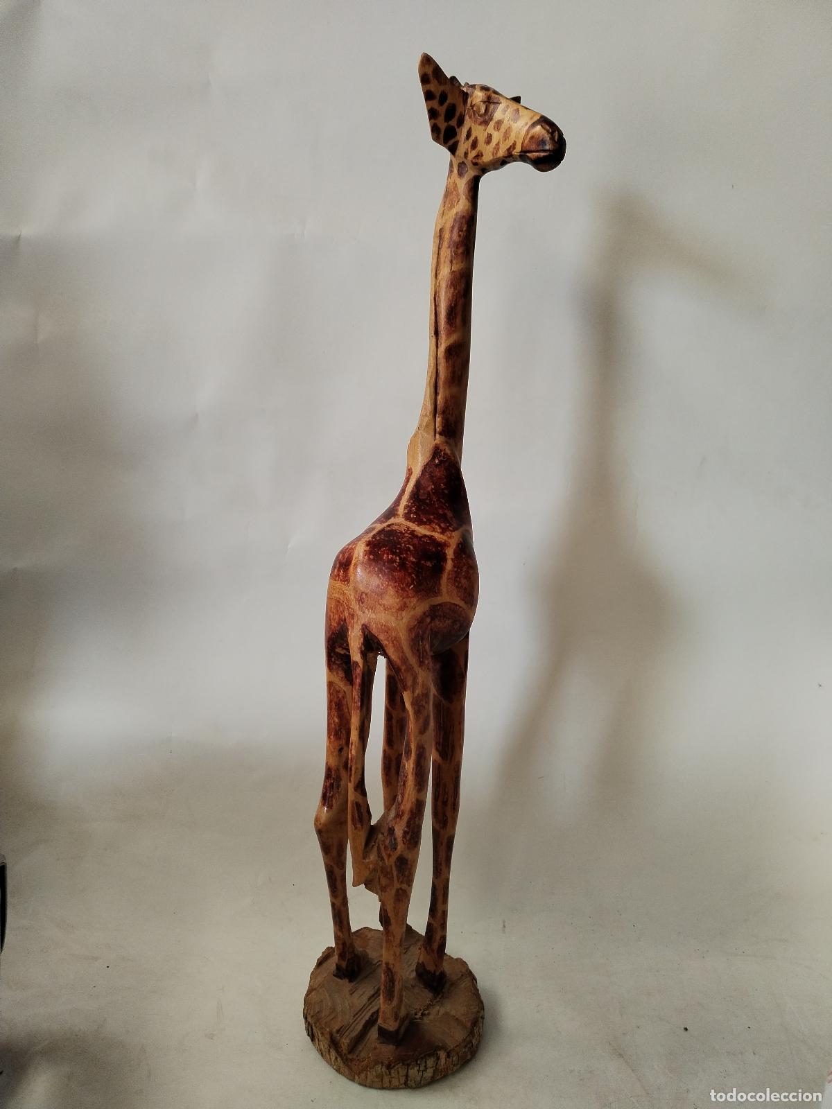 Arte: girafa africa tallada en madera - Foto 8