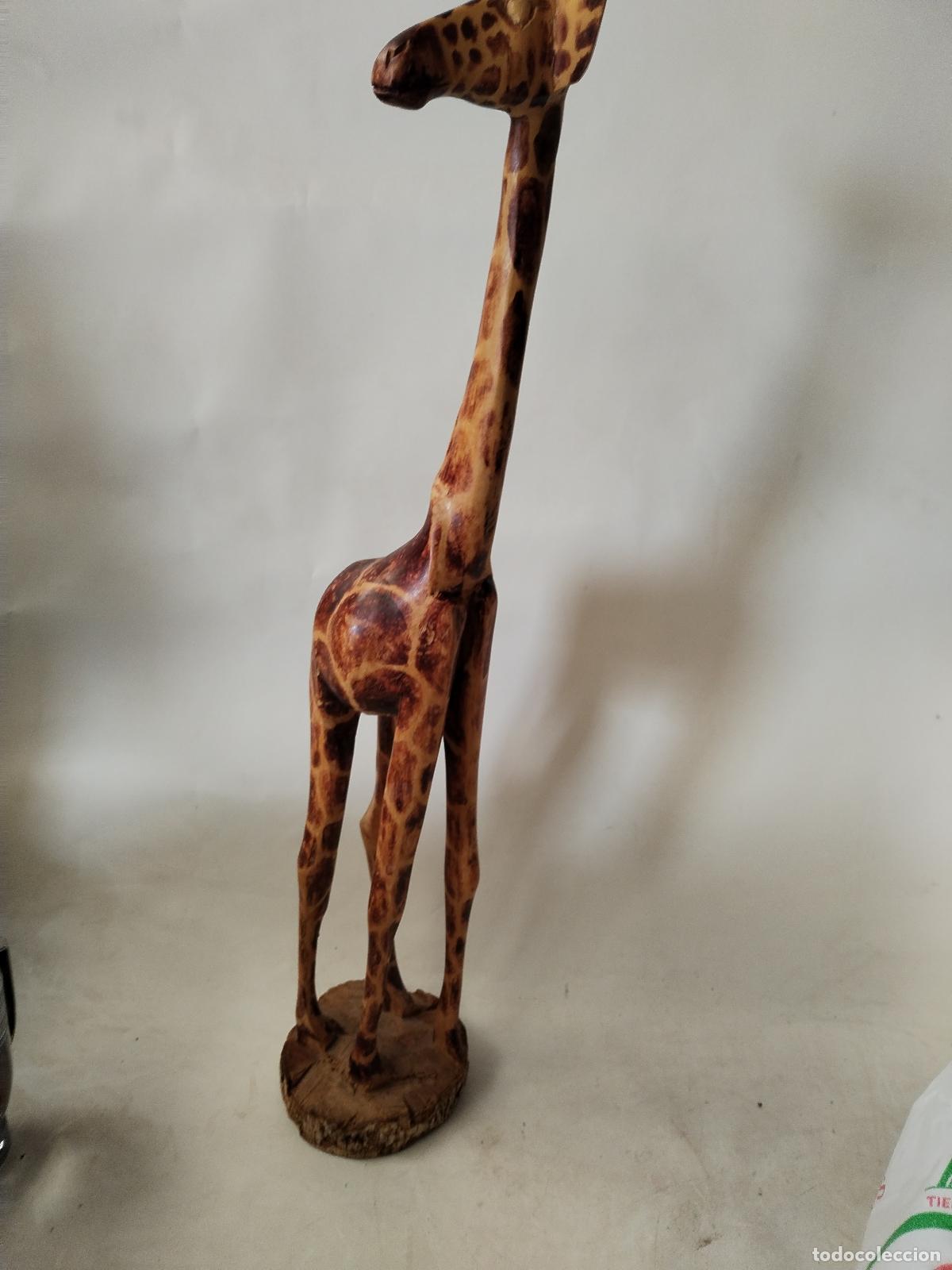 Arte: girafa africa tallada en madera - Foto 9
