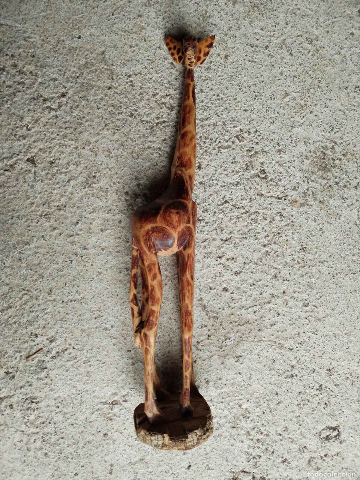 Arte: girafa africa tallada en madera - Foto 10