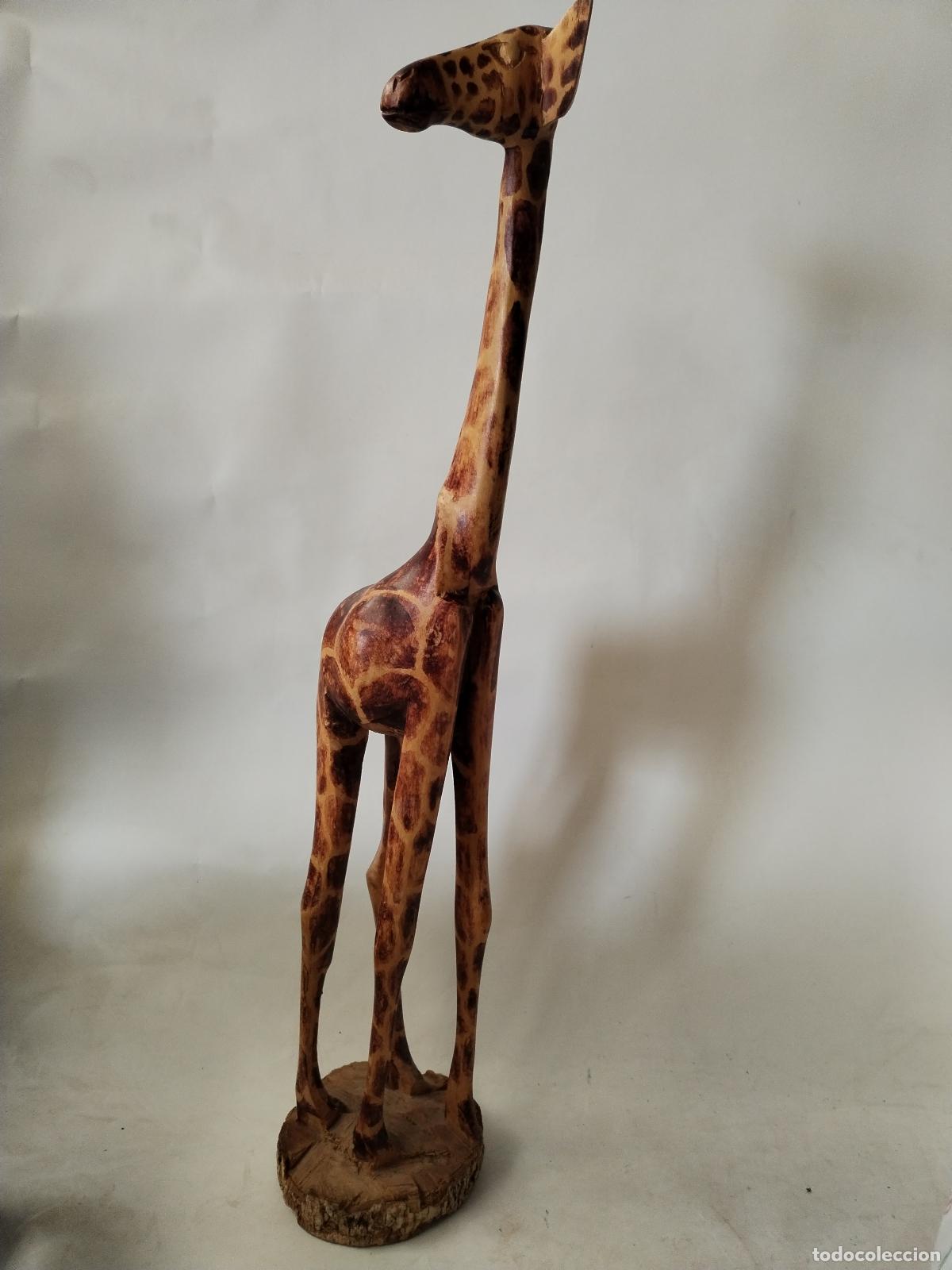 Arte: girafa africa tallada en madera - Foto 11
