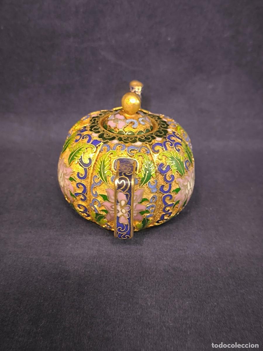 Arte: TETERA CHINA EN CLOISONNE EN RELIEVE - Foto 5