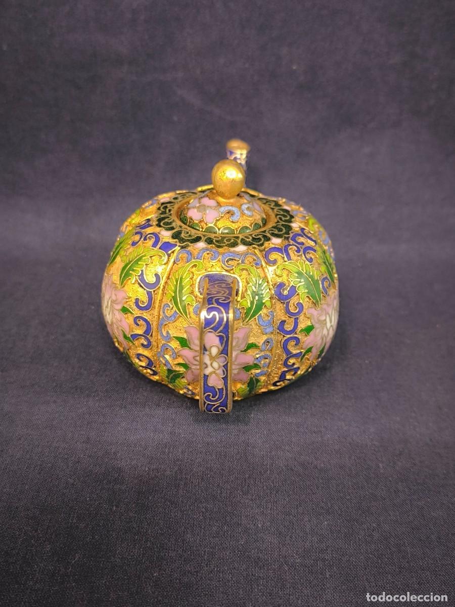Arte: TETERA CHINA EN CLOISONNE EN RELIEVE - Foto 6