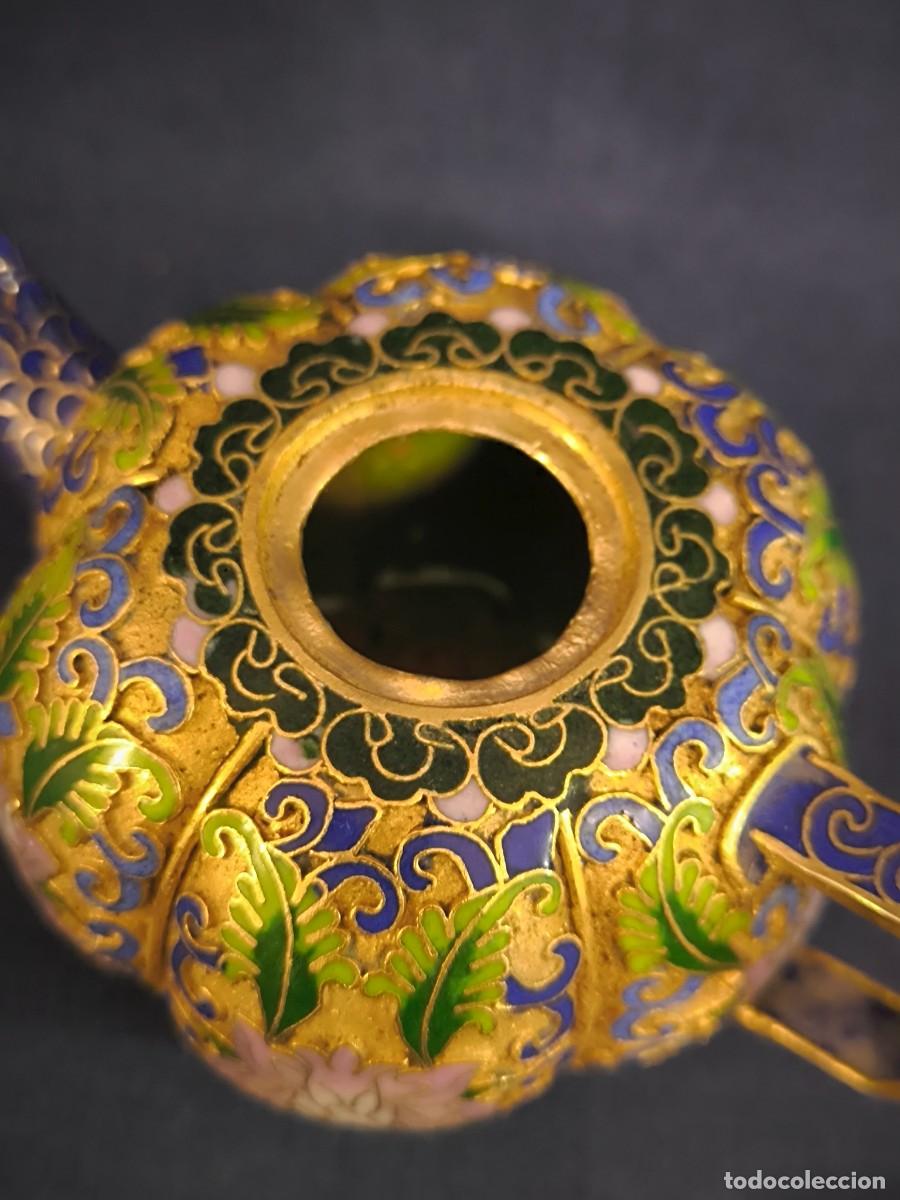 Arte: TETERA CHINA EN CLOISONNE EN RELIEVE - Foto 8