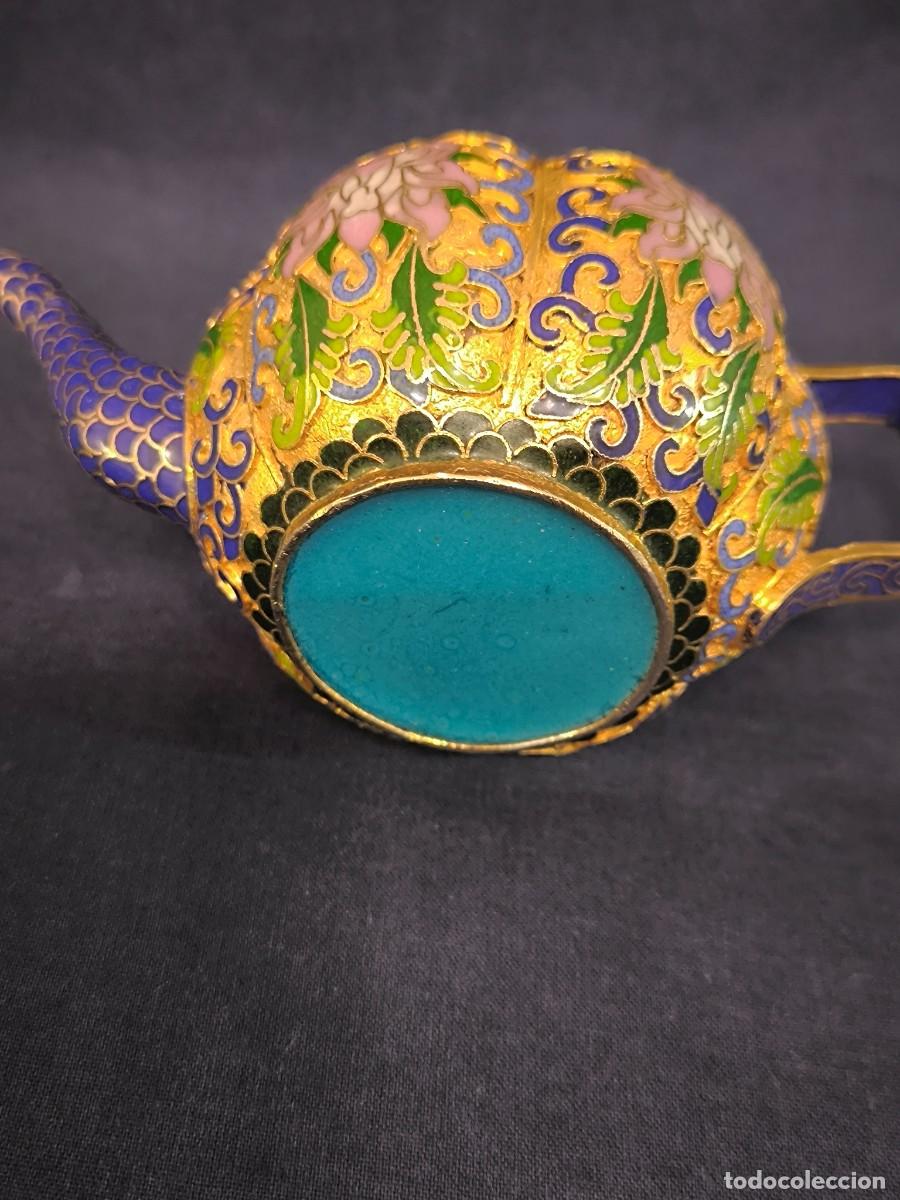 Arte: TETERA CHINA EN CLOISONNE EN RELIEVE - Foto 9