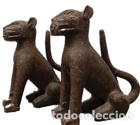 Arte: Leopardos bronce de Benin, (Nigeria). - Foto 1