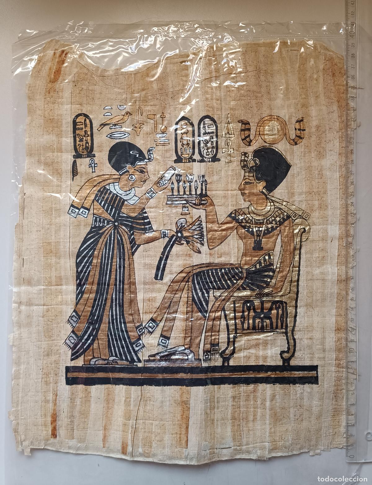 Arte: PAPIRO EGIPCIO ORIGINAL NUEVO EN SU PLASTICO PROTECTOR. - Foto 1