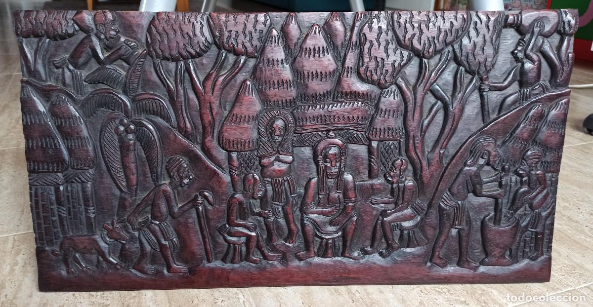 Arte: RELIEVE EN MADERA AFRICANO - Foto 3