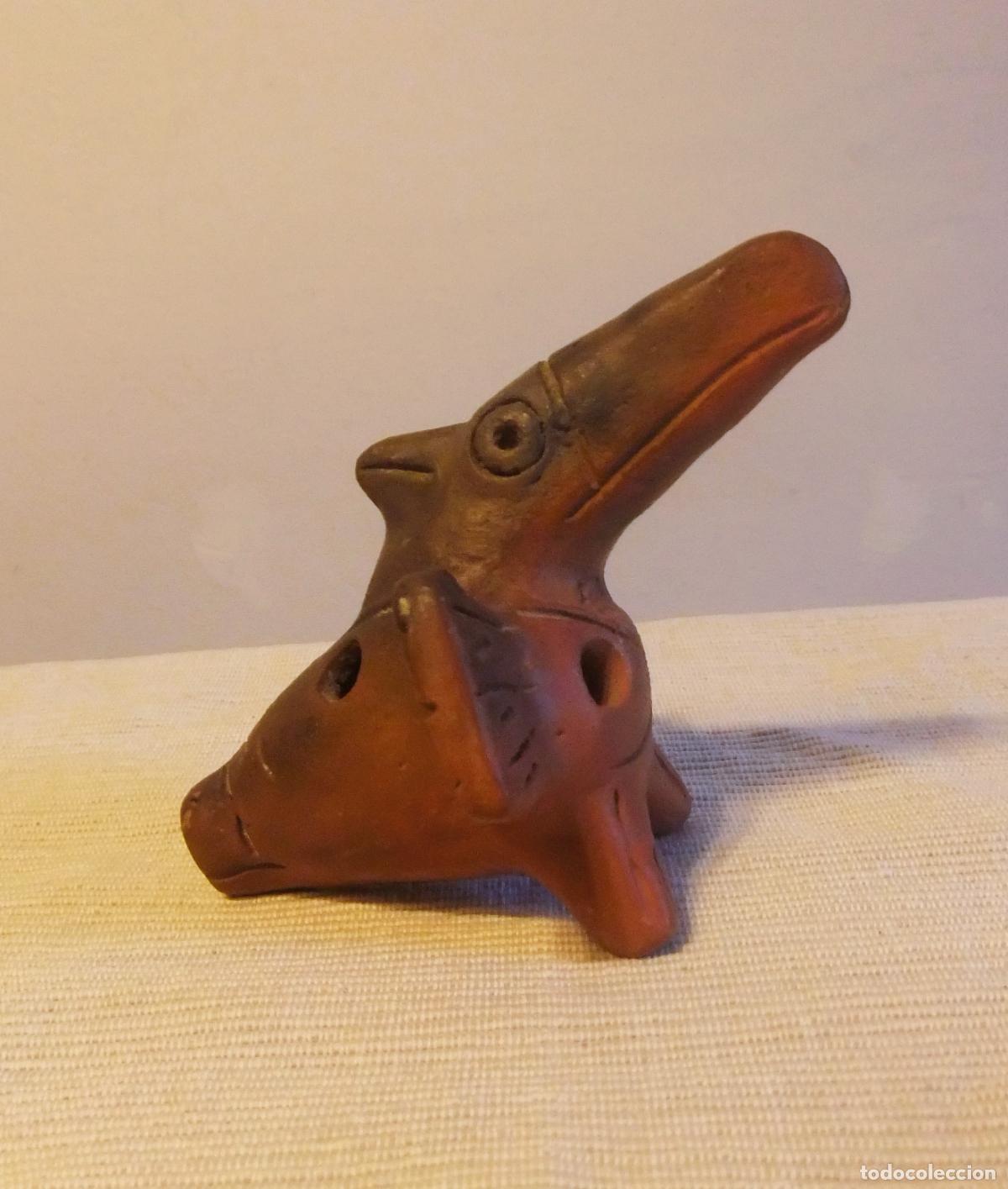 Arte: SILBATO, OCARINA DE ARCILLA AZTECA / MAYA - Foto 1