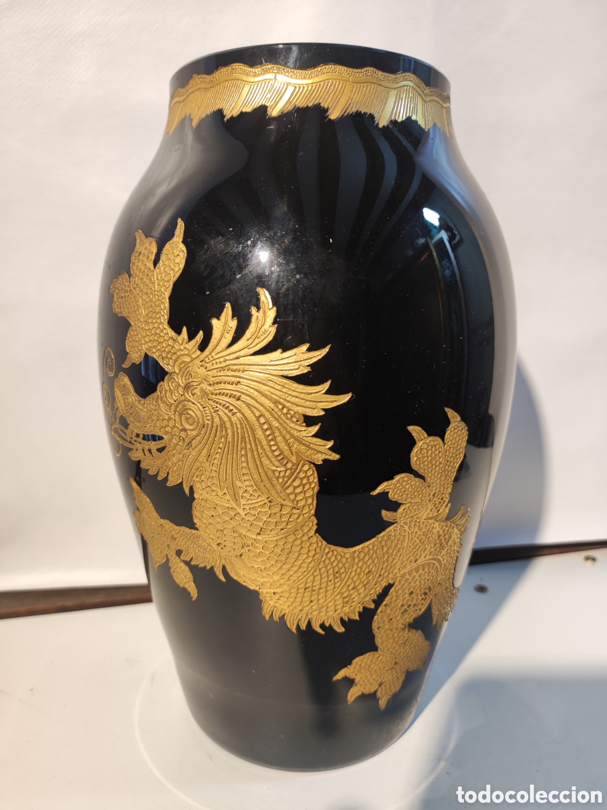 Arte: Jarr&oacute;n chino en cristal y dorado - Foto 1