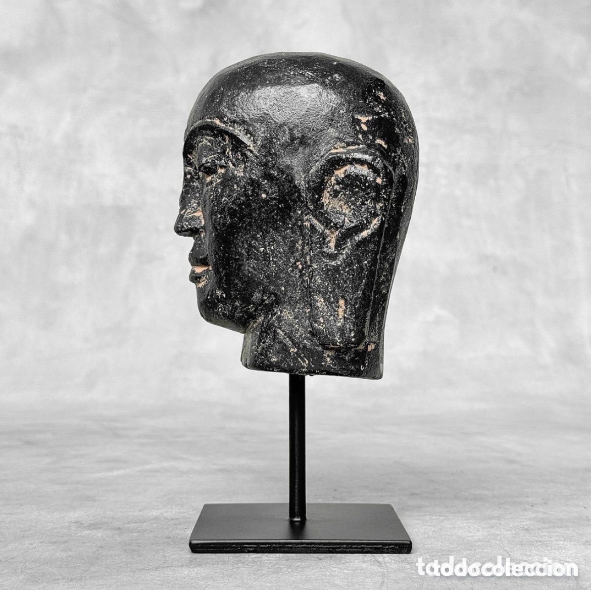 Arte: BUSTO DE BUDA EN PIEDRA DE LAVA. JAVA, INDONESIA - Foto 3