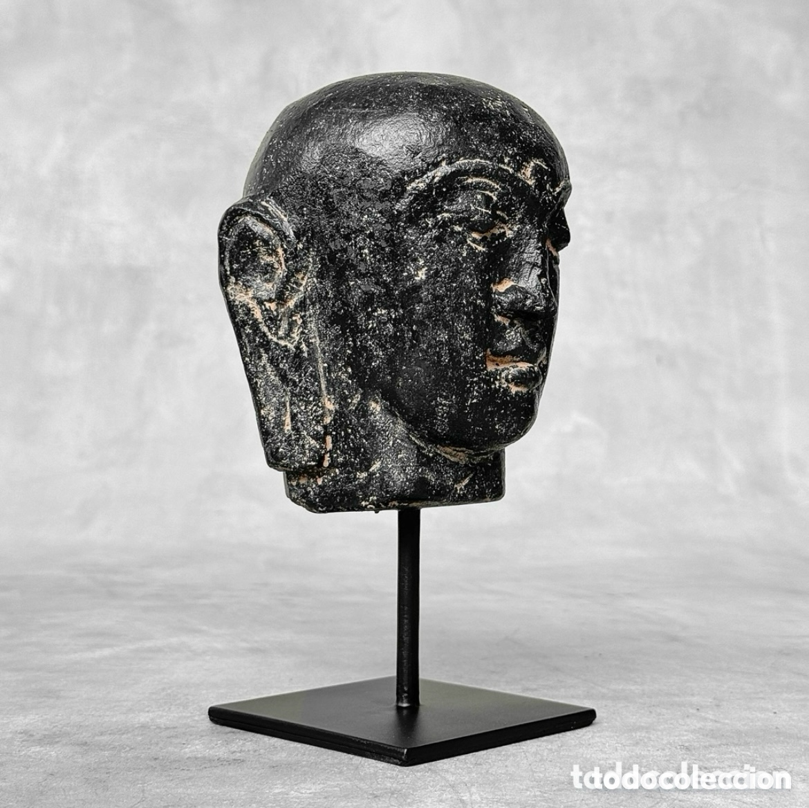 Arte: BUSTO DE BUDA EN PIEDRA DE LAVA. JAVA, INDONESIA - Foto 6