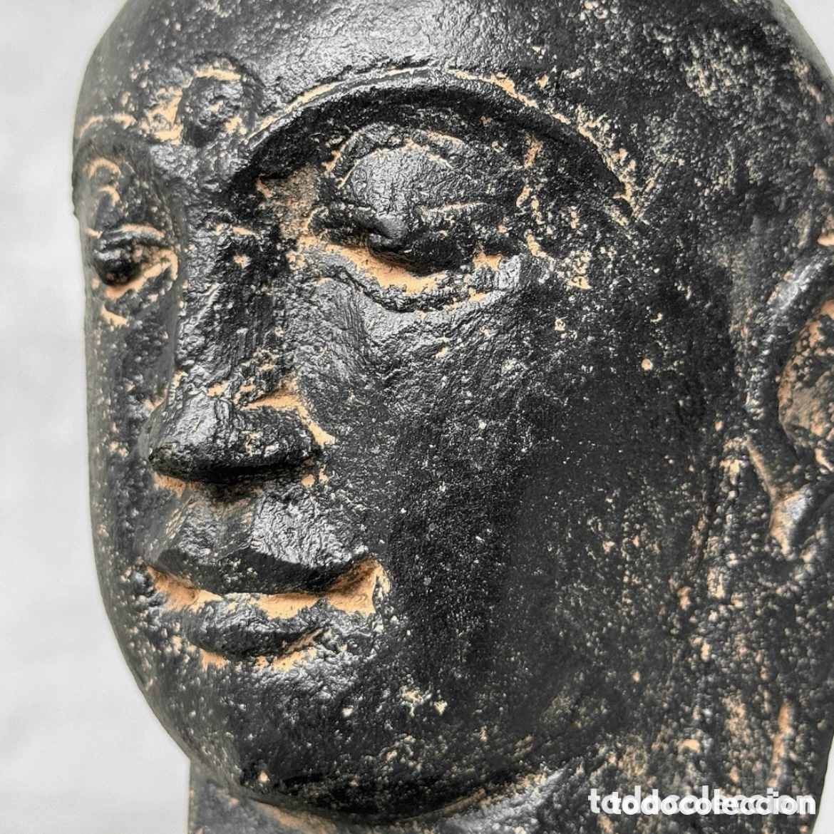 Arte: BUSTO DE BUDA EN PIEDRA DE LAVA. JAVA, INDONESIA - Foto 8