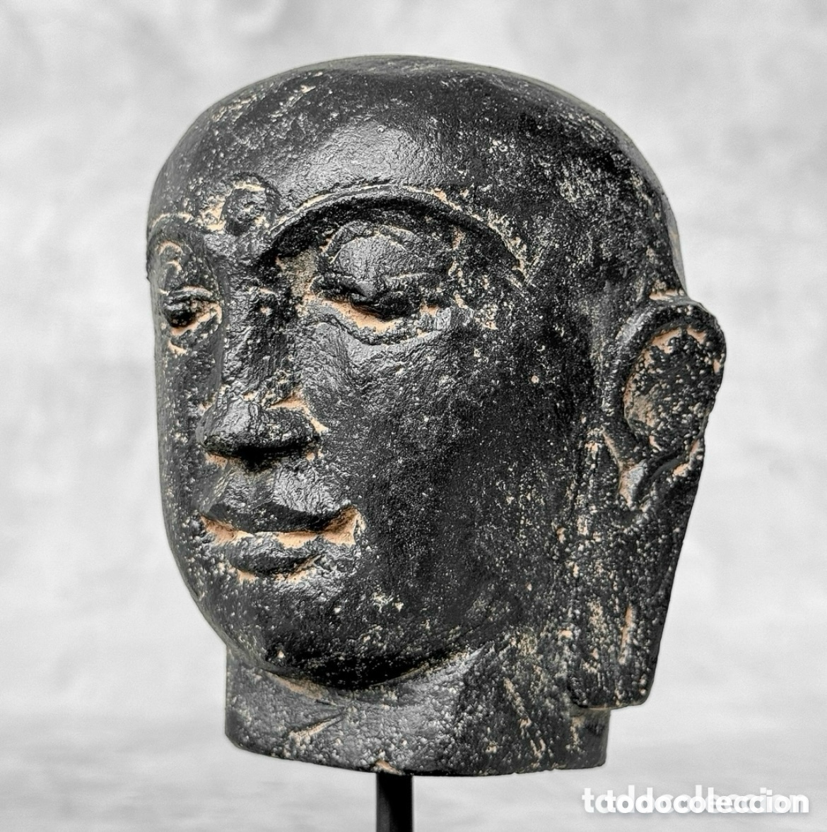 Arte: BUSTO DE BUDA EN PIEDRA DE LAVA. JAVA, INDONESIA - Foto 11