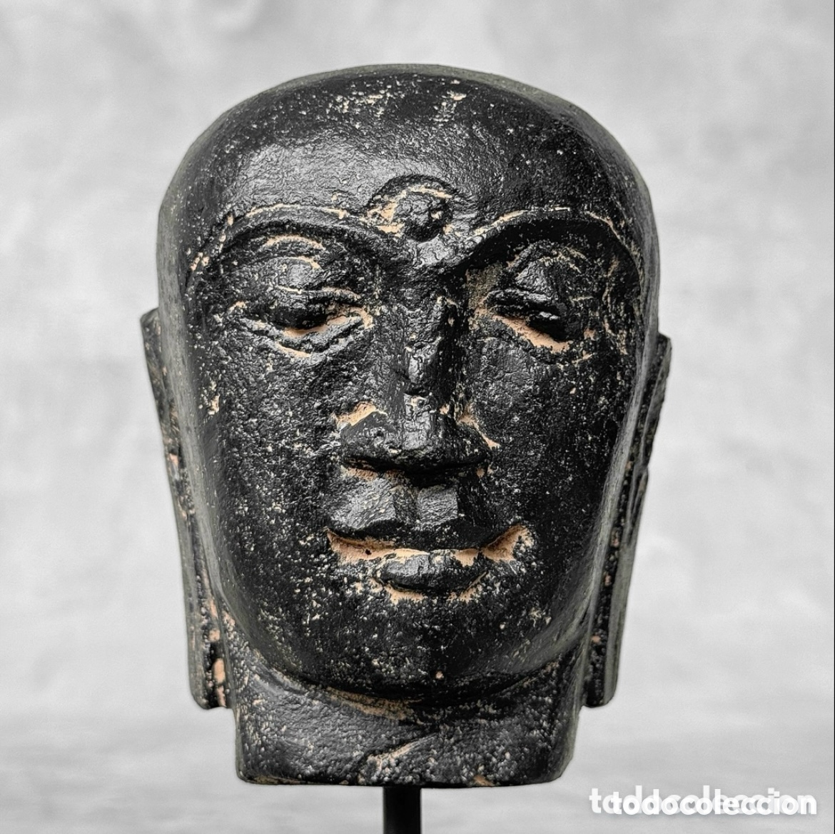 Arte: BUSTO DE BUDA EN PIEDRA DE LAVA. JAVA, INDONESIA - Foto 12