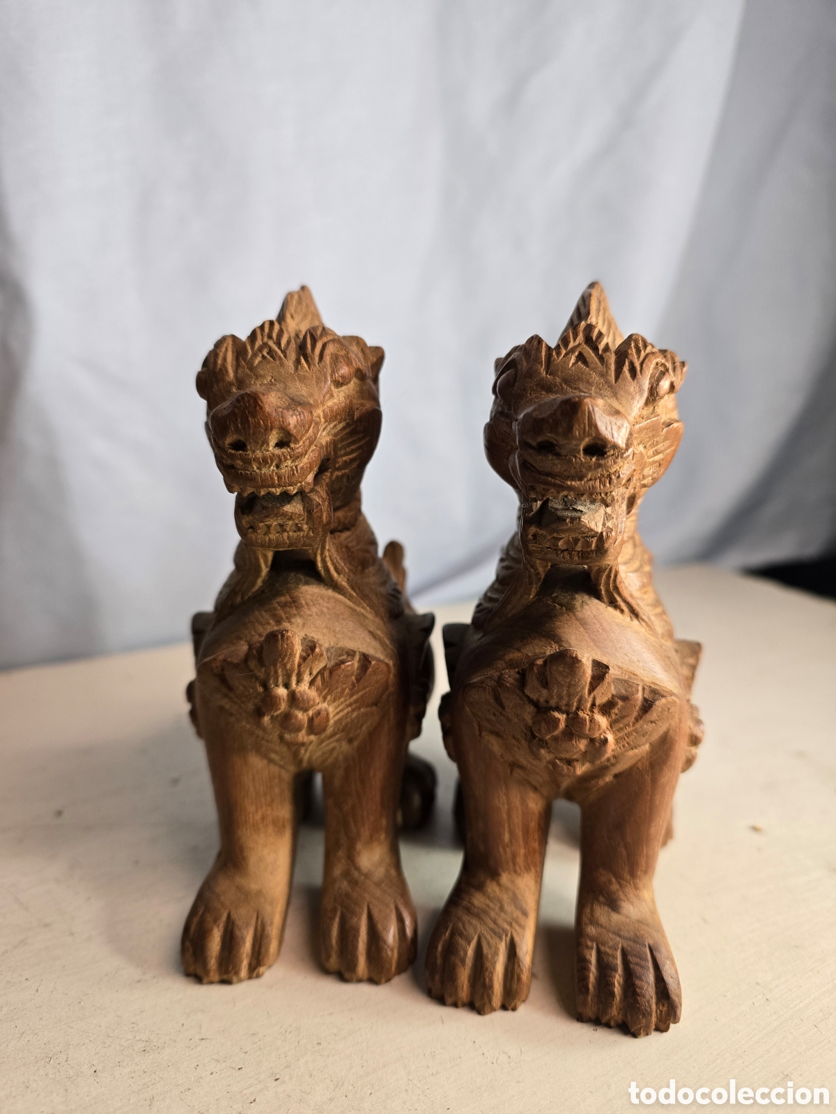 Arte: Pareja dragones protectores de madera - Foto 2