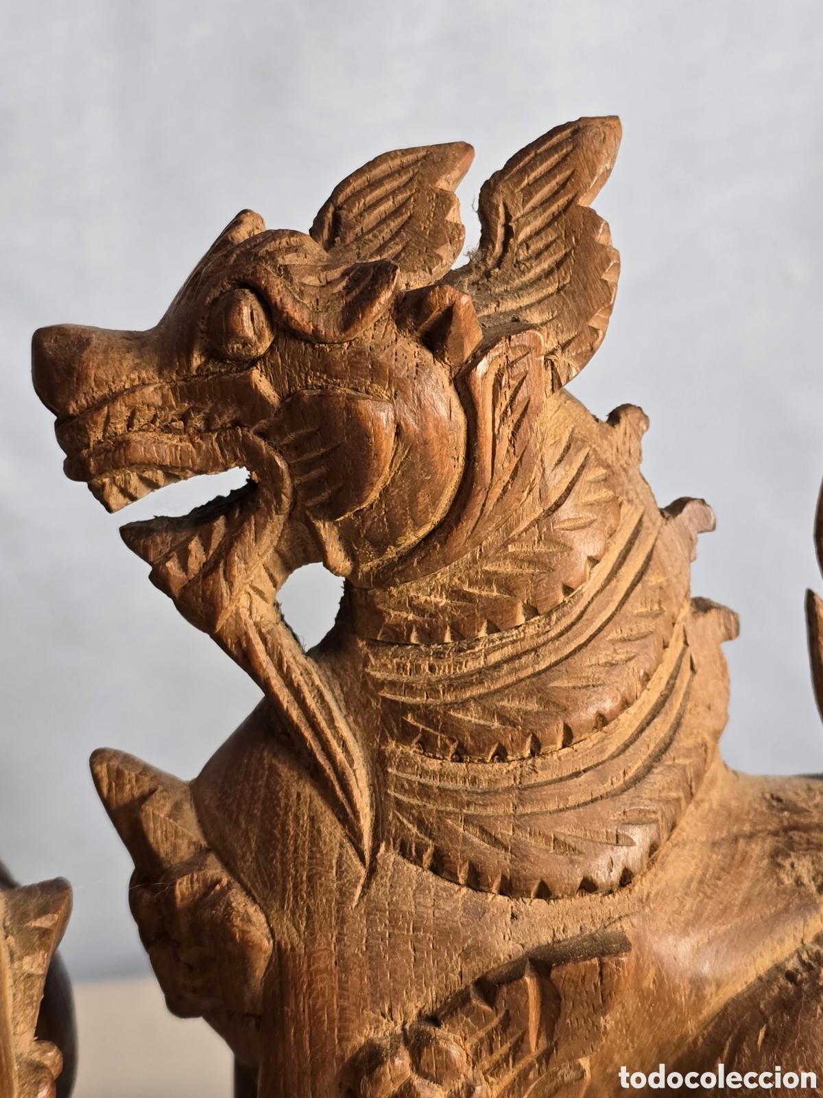 Arte: Pareja dragones protectores de madera - Foto 4