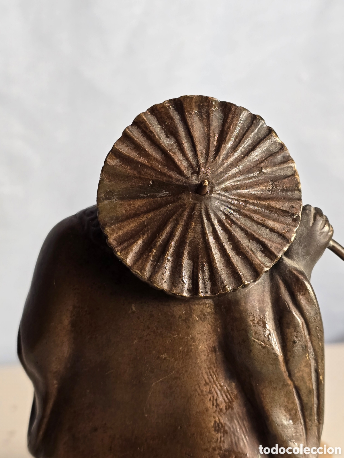 Arte: Escultura buda de bronce sobre base de m&aacute;rmol - Foto 4