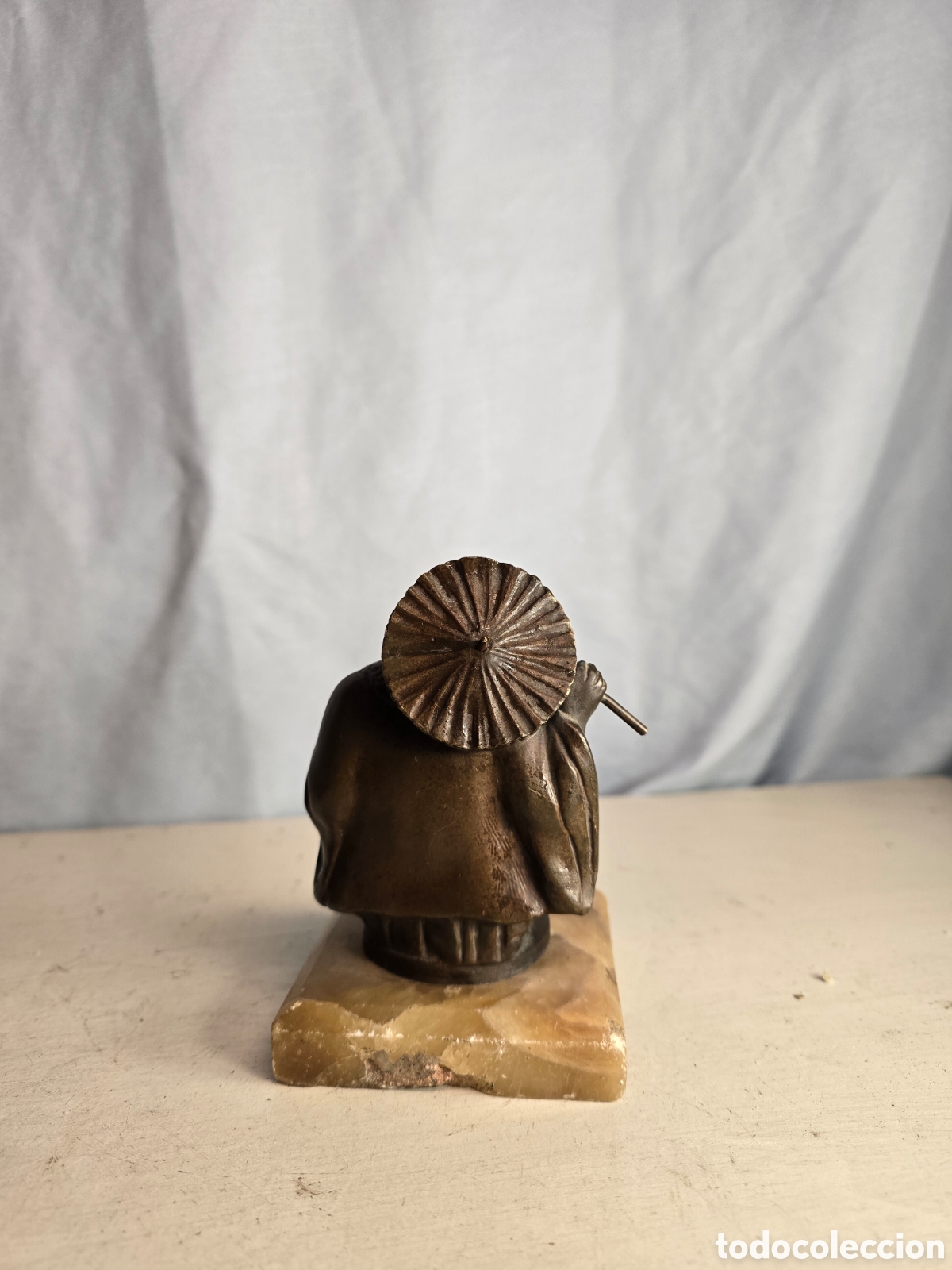 Arte: Escultura buda de bronce sobre base de m&aacute;rmol - Foto 5