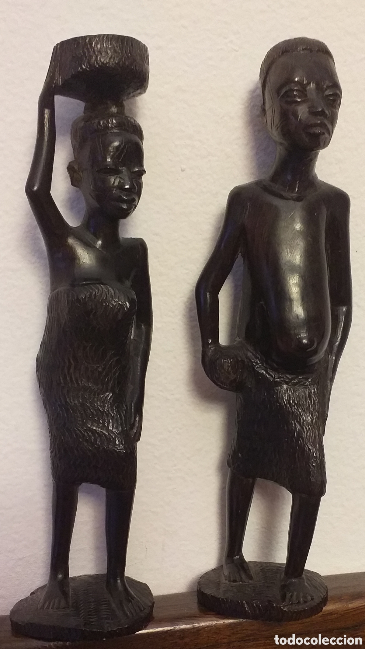 Arte: Pareja de figuras africanas de &eacute;bano - Foto 6