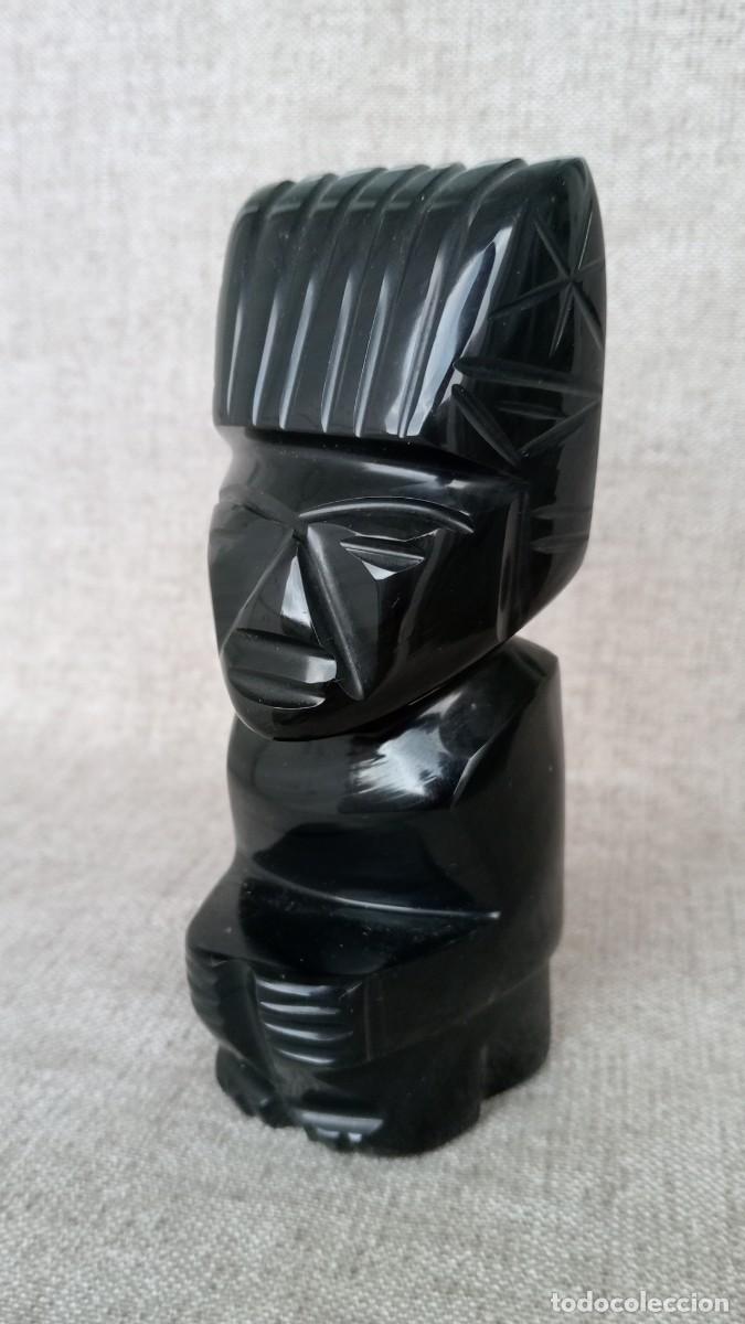 Arte: FIGURA AZTECA TALLADA EN OBSIDIANA - Foto 1