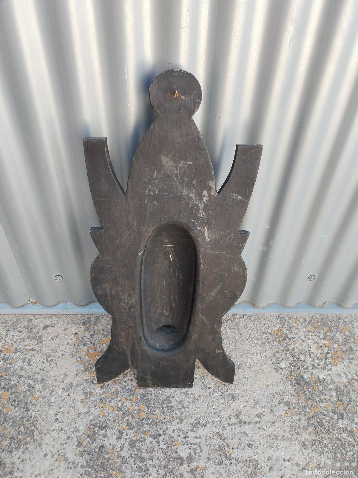 Arte: mascara africana tallada en madera - Foto 2