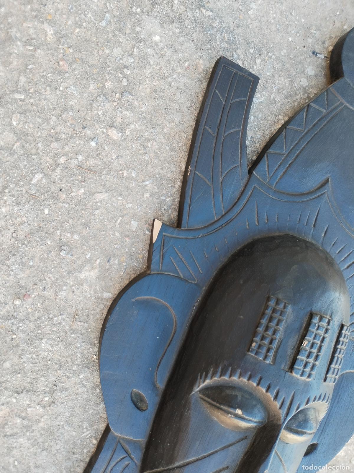 Arte: mascara africana tallada en madera - Foto 3