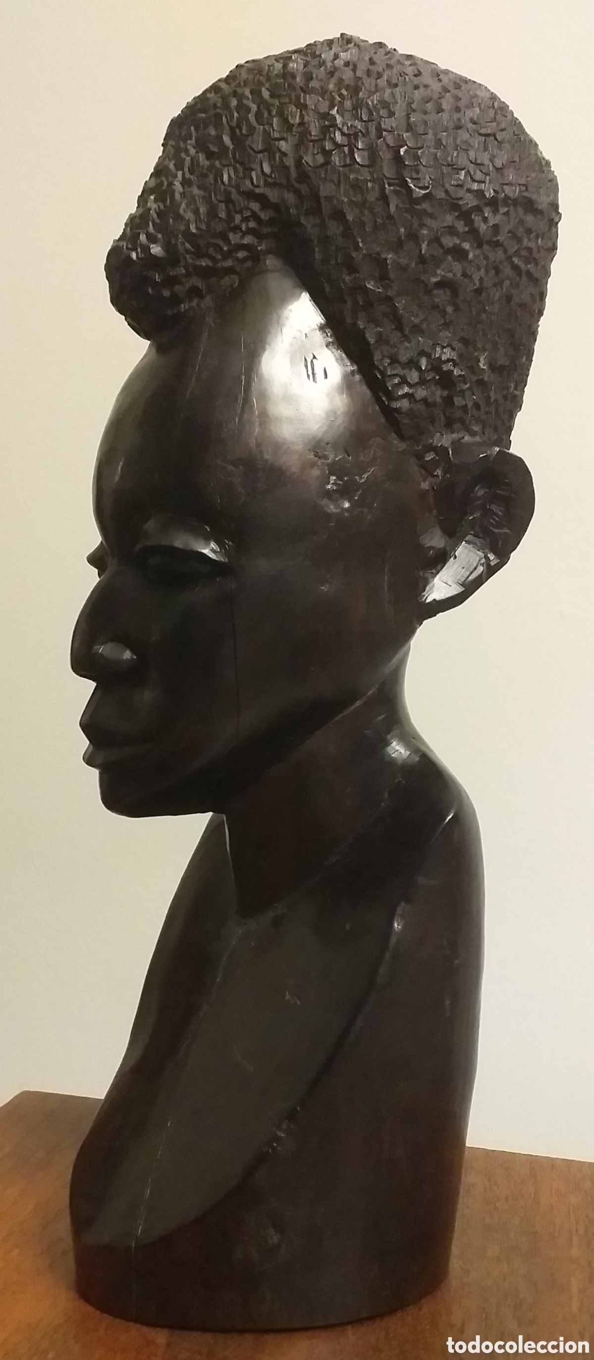 Arte: Busto hombre africano de &eacute;bano - Foto 2