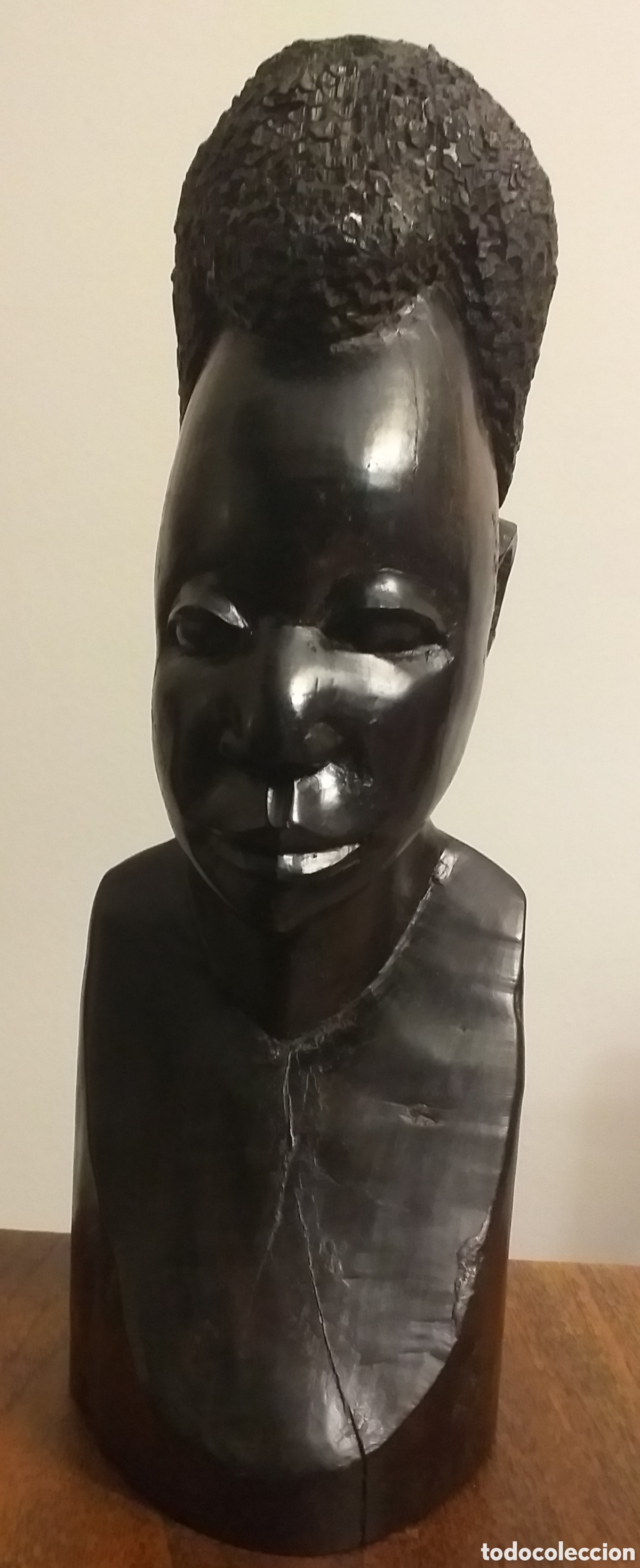 Arte: Busto hombre africano de &eacute;bano - Foto 3