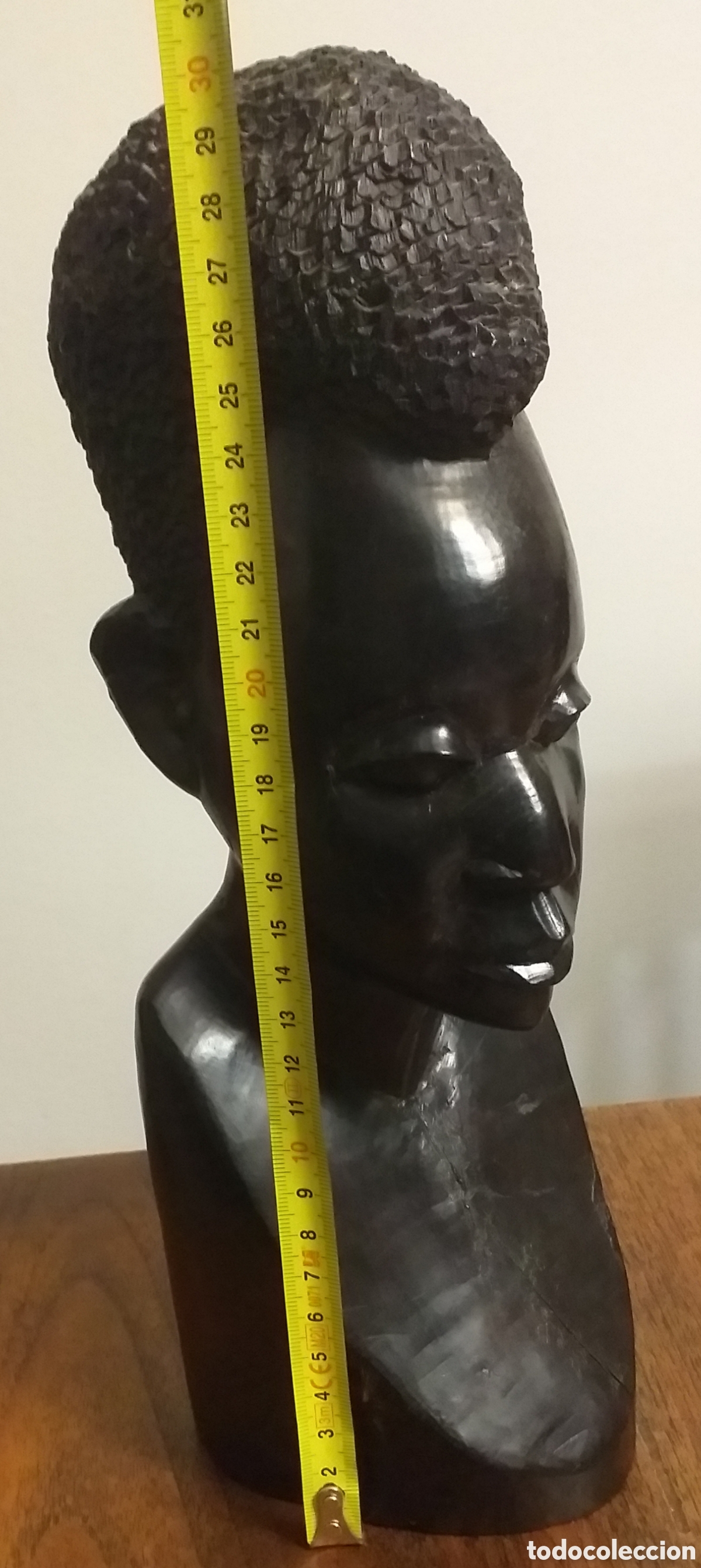 Arte: Busto hombre africano de &eacute;bano - Foto 6