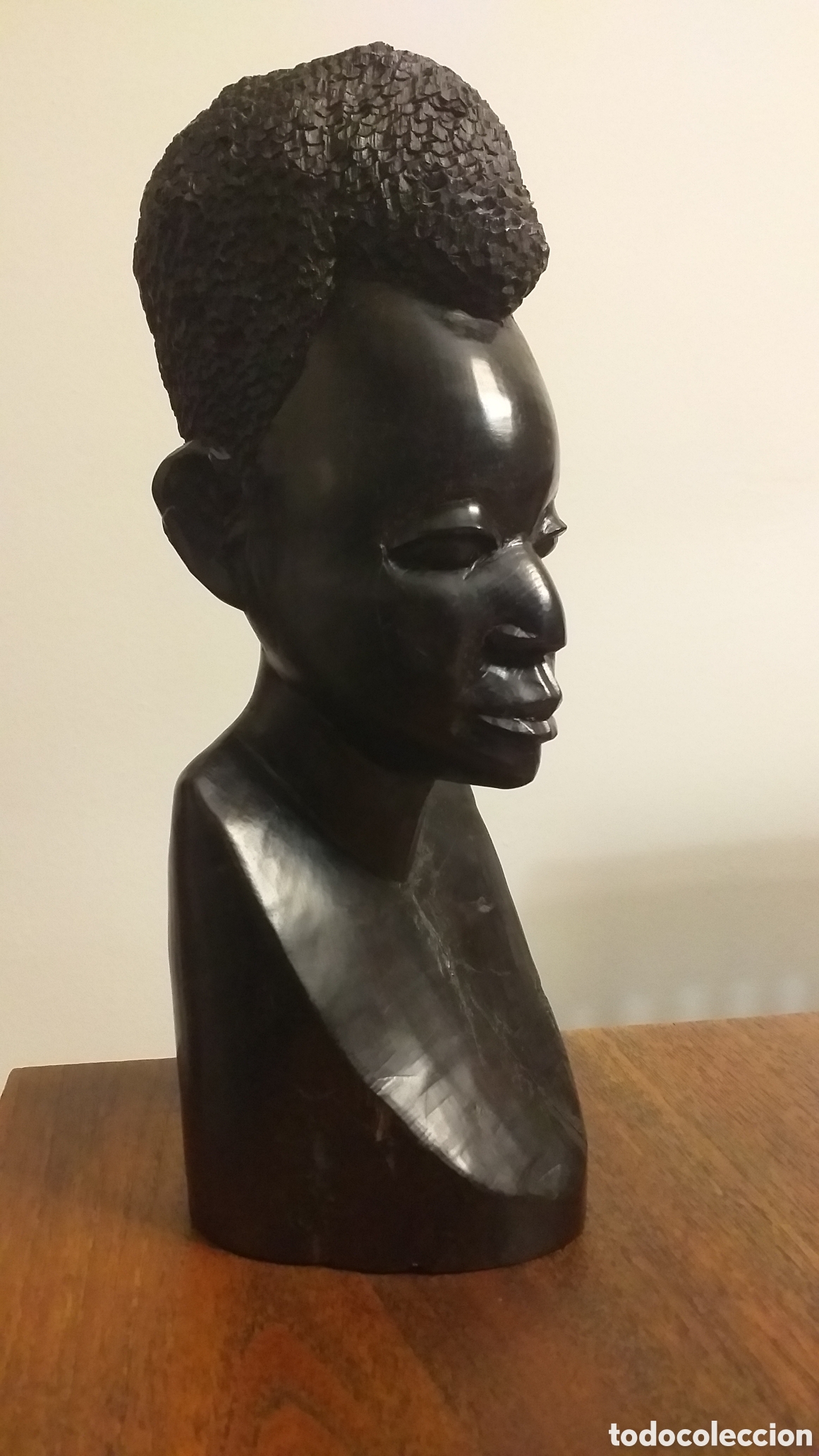 Arte: Busto hombre africano de &eacute;bano - Foto 1