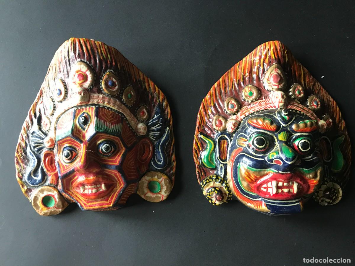 Arte: Pareja de mascaras nepal&iacute;s - Foto 1